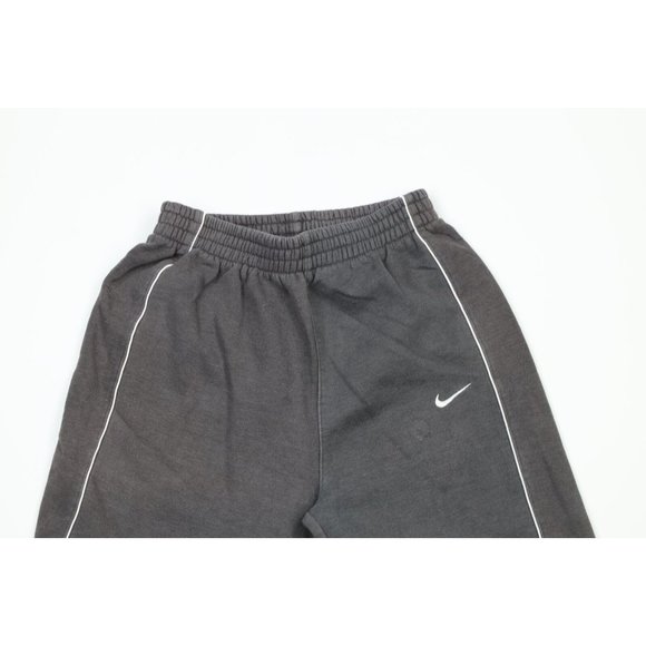 Vintage Nike Boys Medium Faded Travis Scott Mini Swoosh Wide Leg Sweatpants Gray - Picture 2 of 9